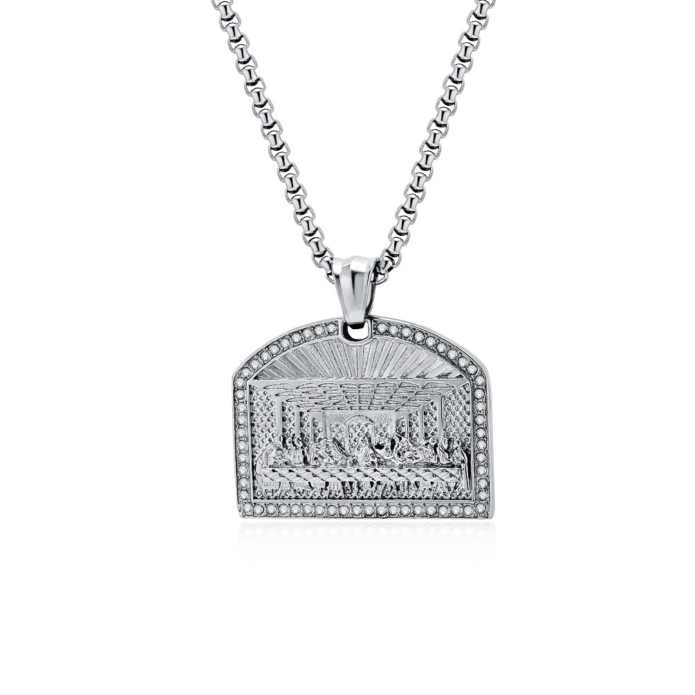 Amazon Hot-Selling Titanium Steel Hip-Hop Pendant Necklace