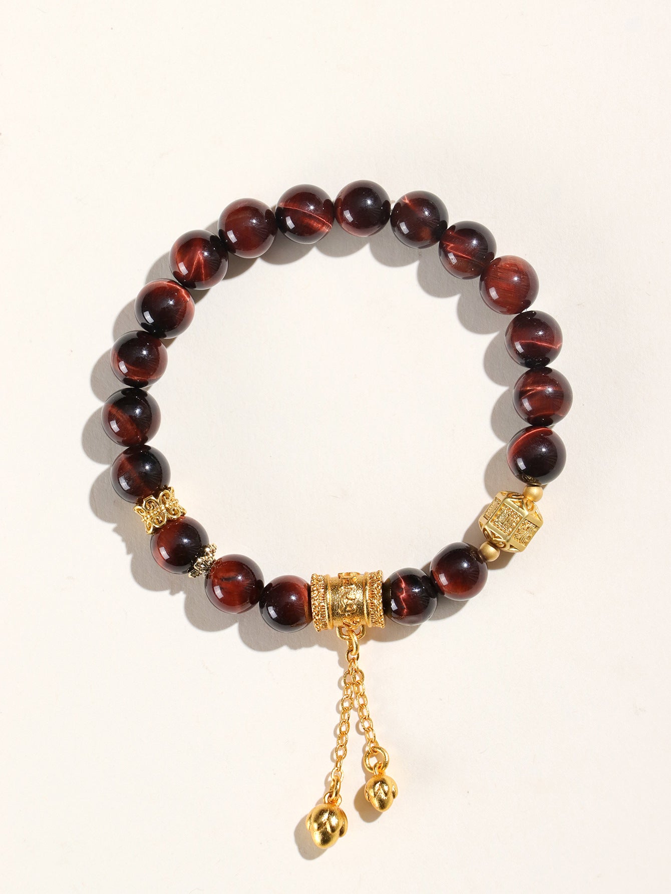 Planderful Fortune's Favor Bracelet – Elegant 8Mm Gold Tiger Eye Beads