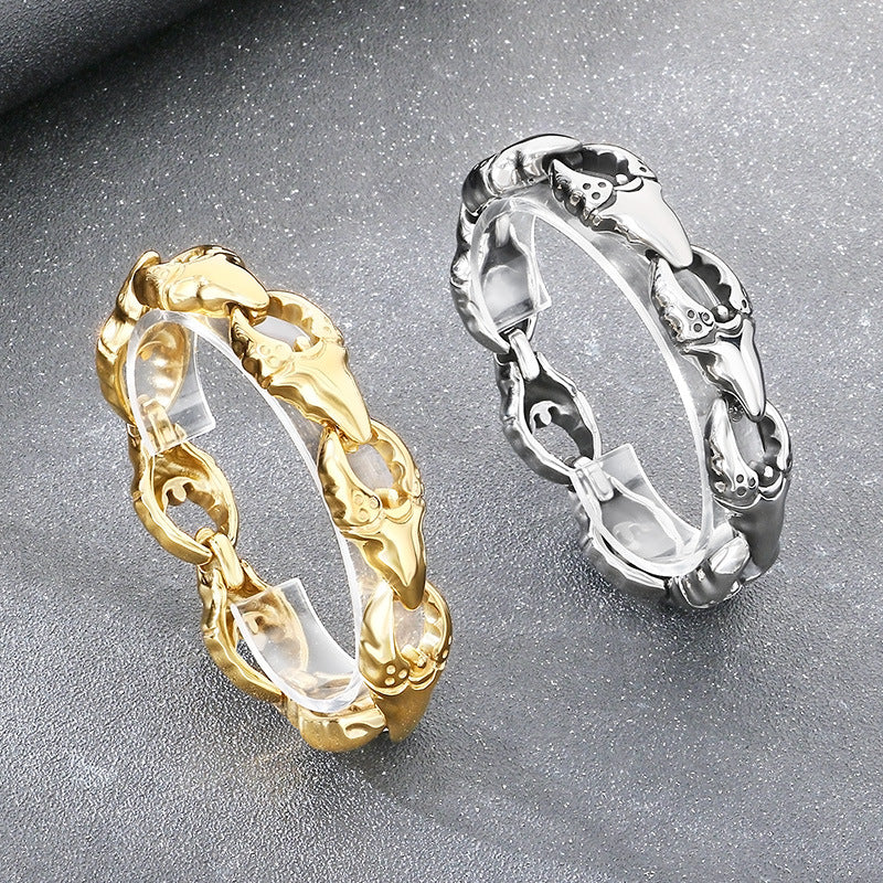 Rock Crab Claw Bracelet – Punk Vacuum Plating – Gold Clamp Titanium Steel Men's