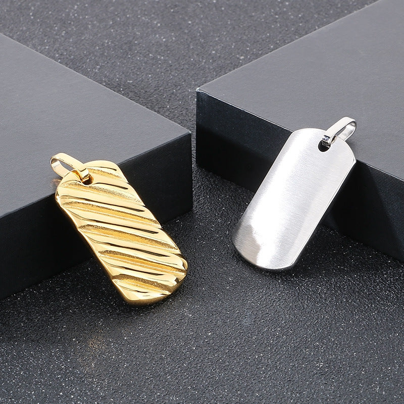 Planderful 18K Gold Plating Geometric Bar Pendant For Men