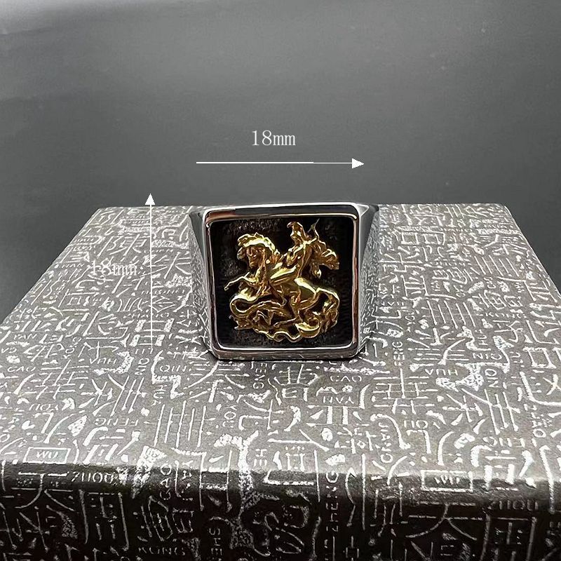 Planderful Durable Stainless Steel Dragon Knight Ring Men