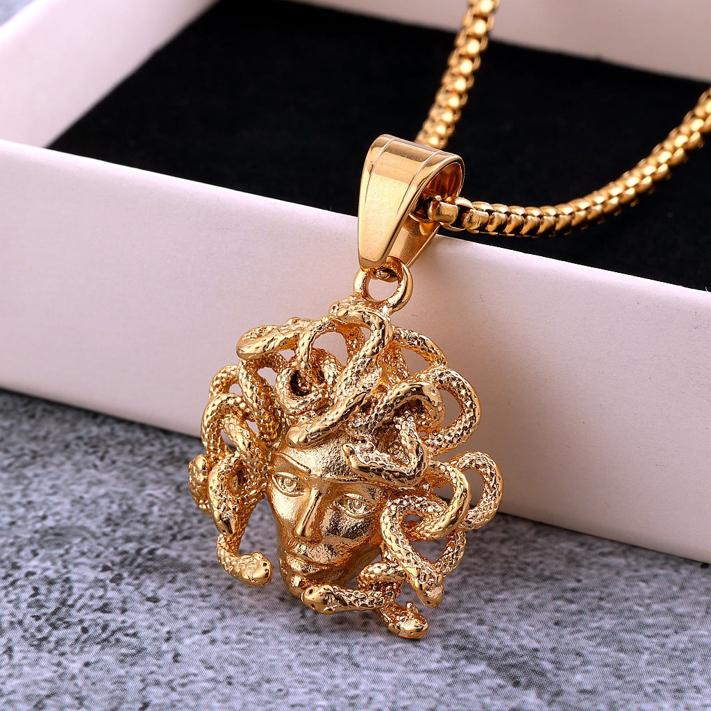 Vintage Stainless Steel Men's Pendant Necklace