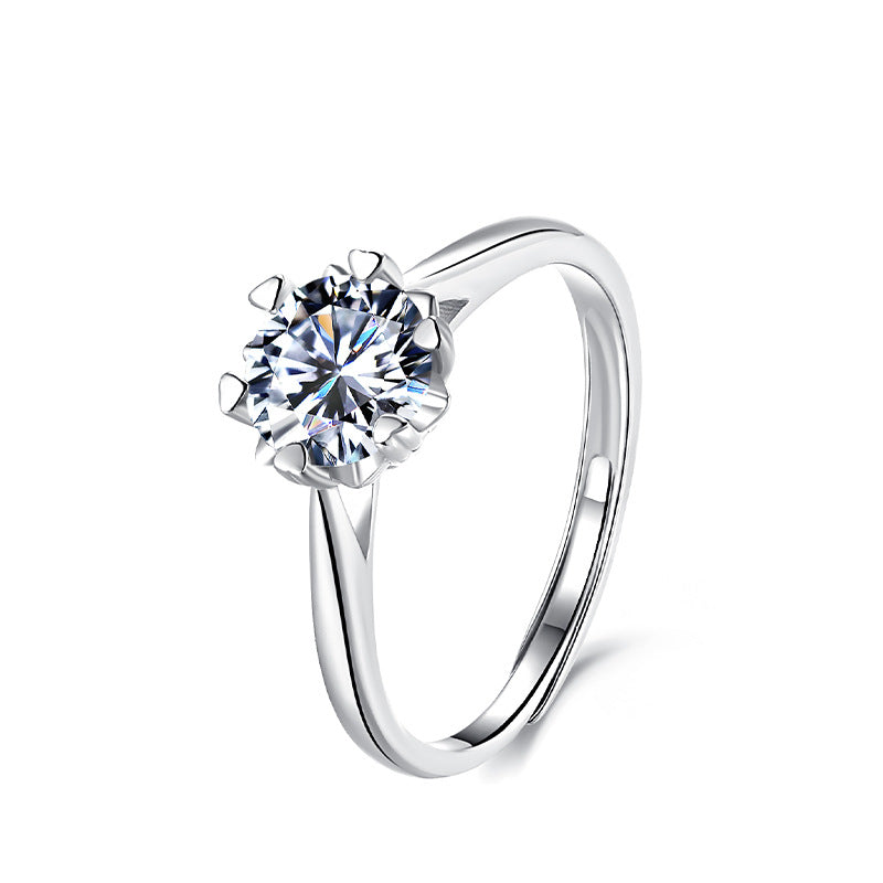 One-Carat Moissanite S925 Sterling Silver Ring