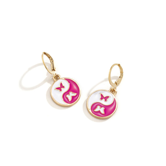 Colorful Butterfly Drip Oil Stud Earrings: Vienna Verve Collection