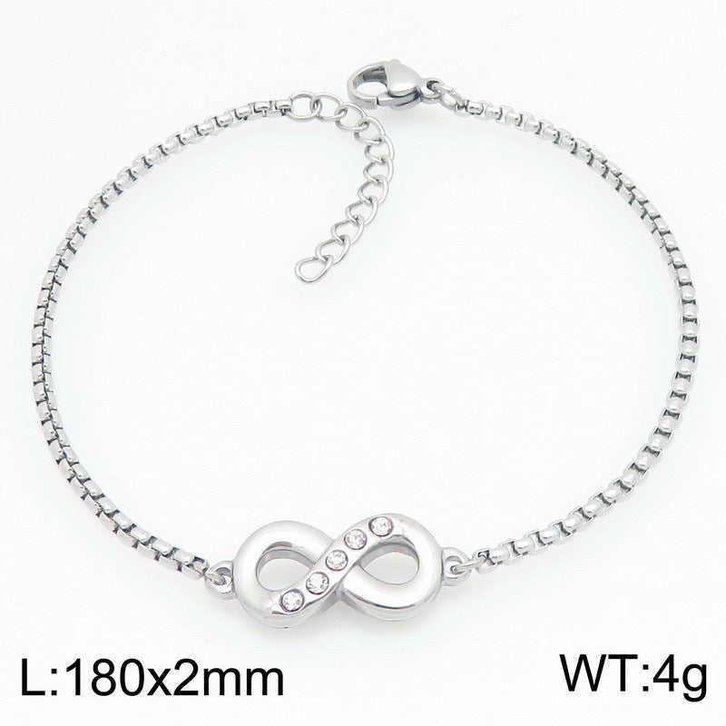 Minimalist Infinity Symbol Bracelet Unisex Commuter Design Sense 8 Characters Adjustable