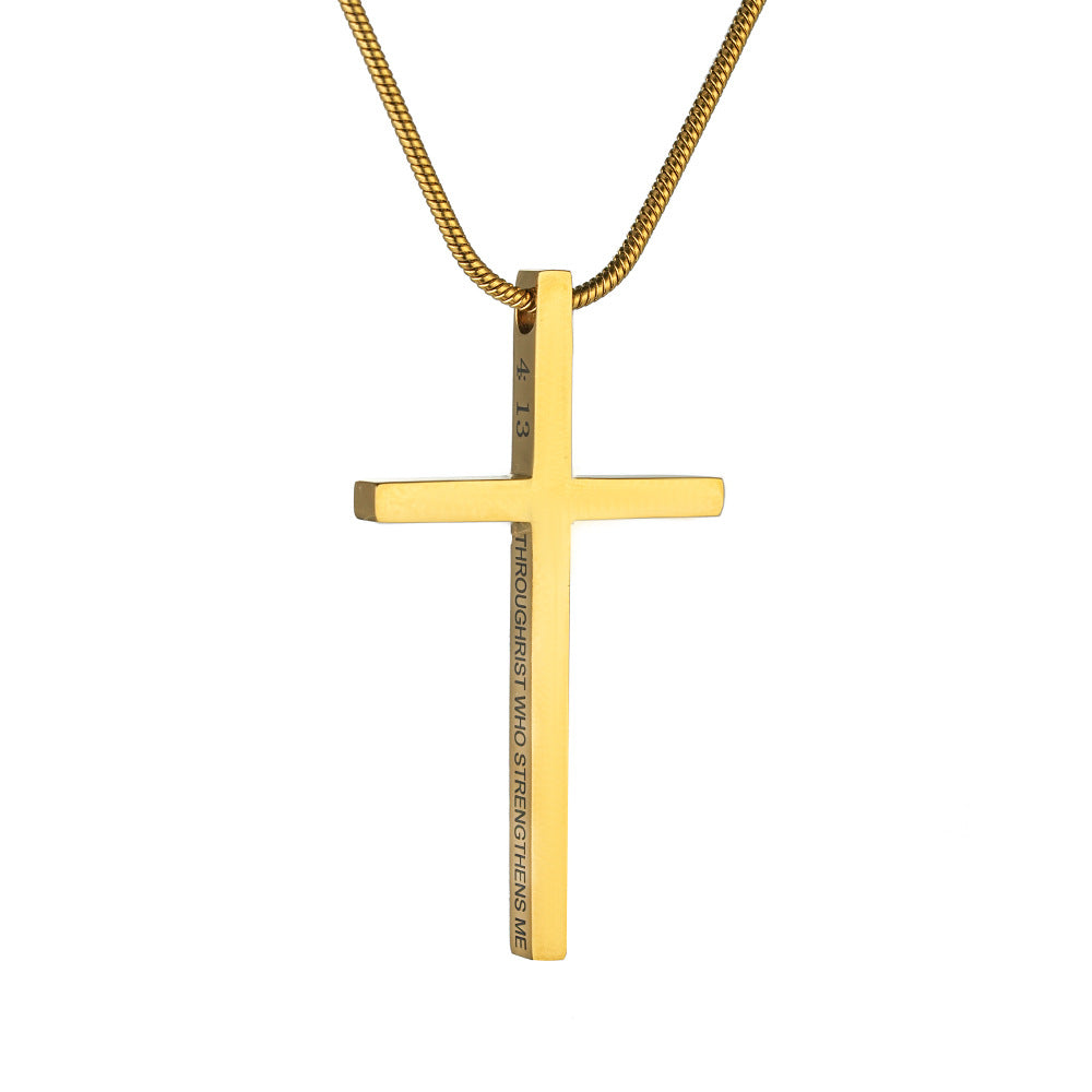 Planderful Titanium Steel Men Cross Necklace Hip Hop