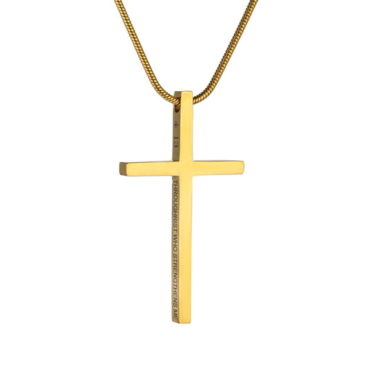 Planderful Titanium Steel Men Cross Necklace Hip Hop
