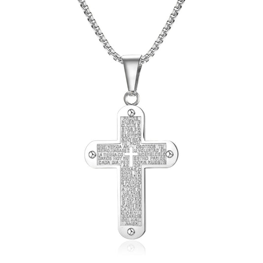 Planderful Everyday Genie Stainless Steel Cross Necklace Unisex Durable Protection Pendant For Him And Her