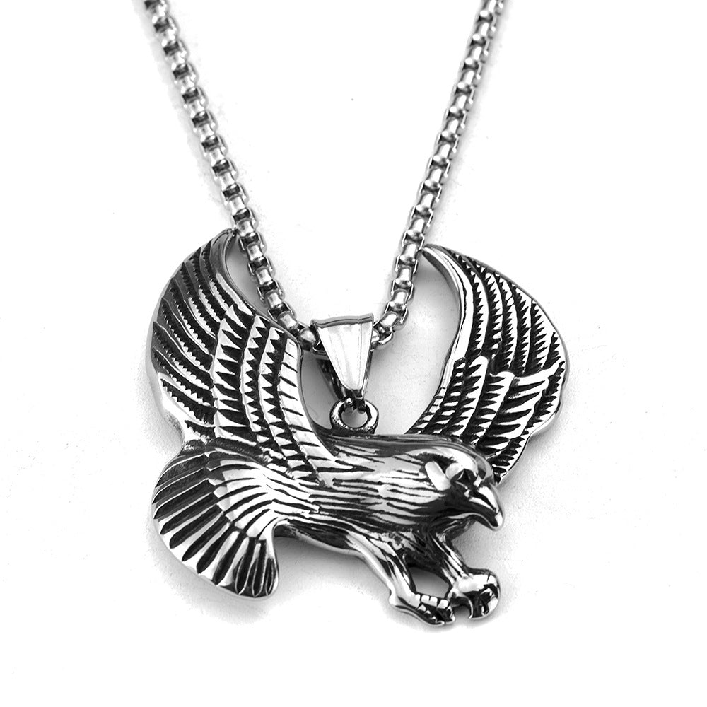 Retro Stainless Steel Men's Pendant Eagle Necklace for Him