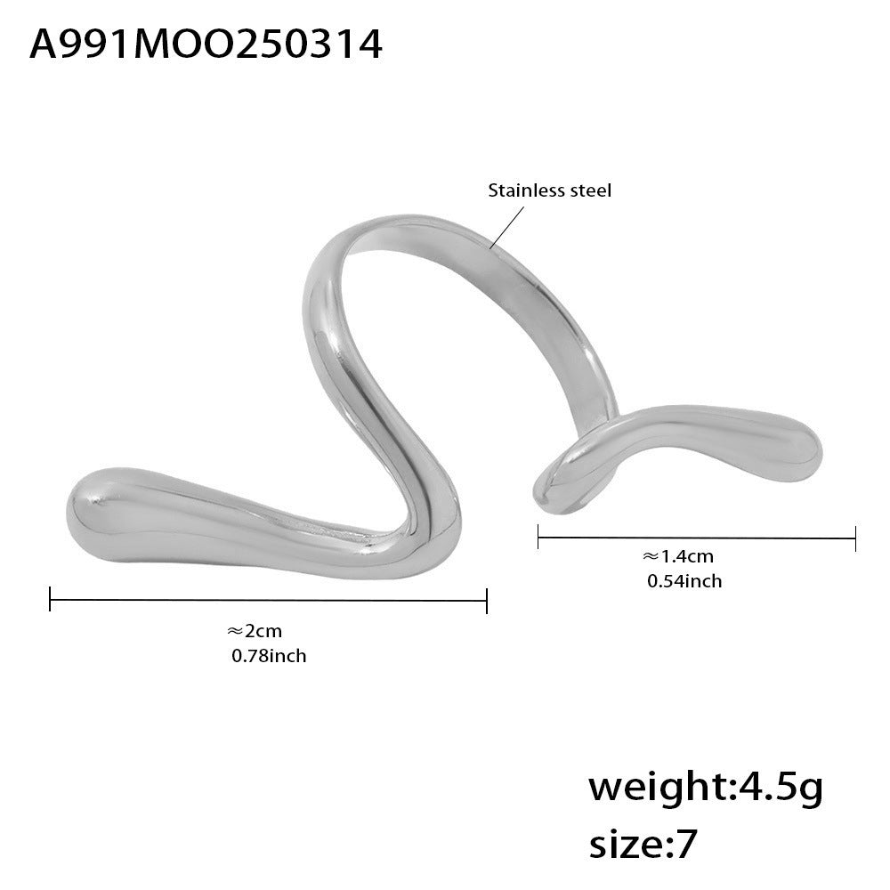 Planderful Open Knuckle Ring Titanium 18K Gold Plated Unisex