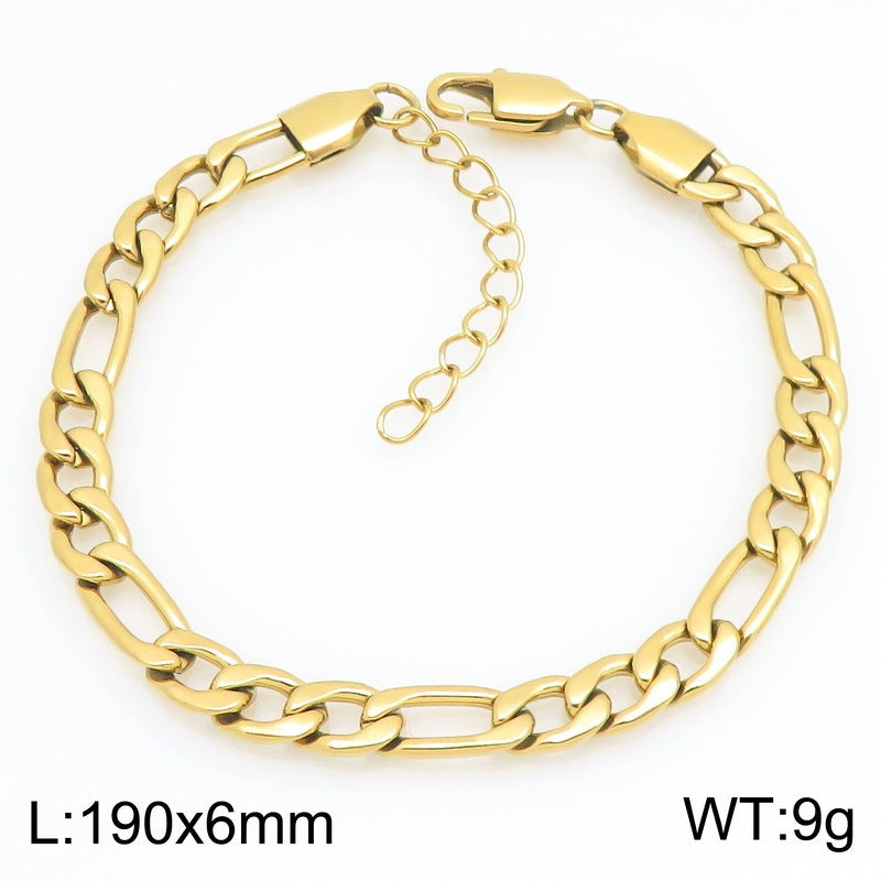 Figaro Titanium Steel Bracelet – Daily Unisex Neutral Wind Element Chain Nk Chain Bracelet