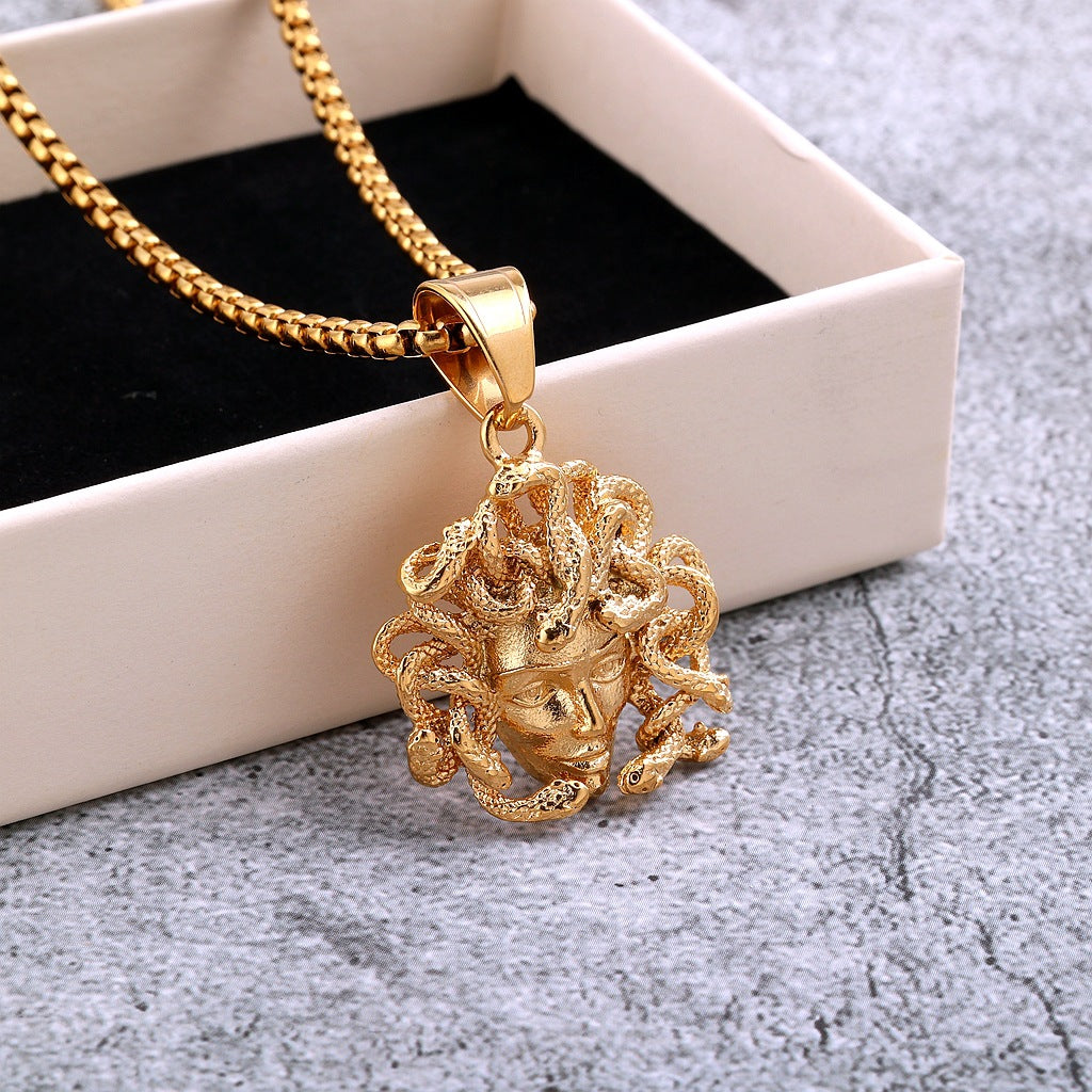 Vintage Stainless Steel Men's Pendant Necklace