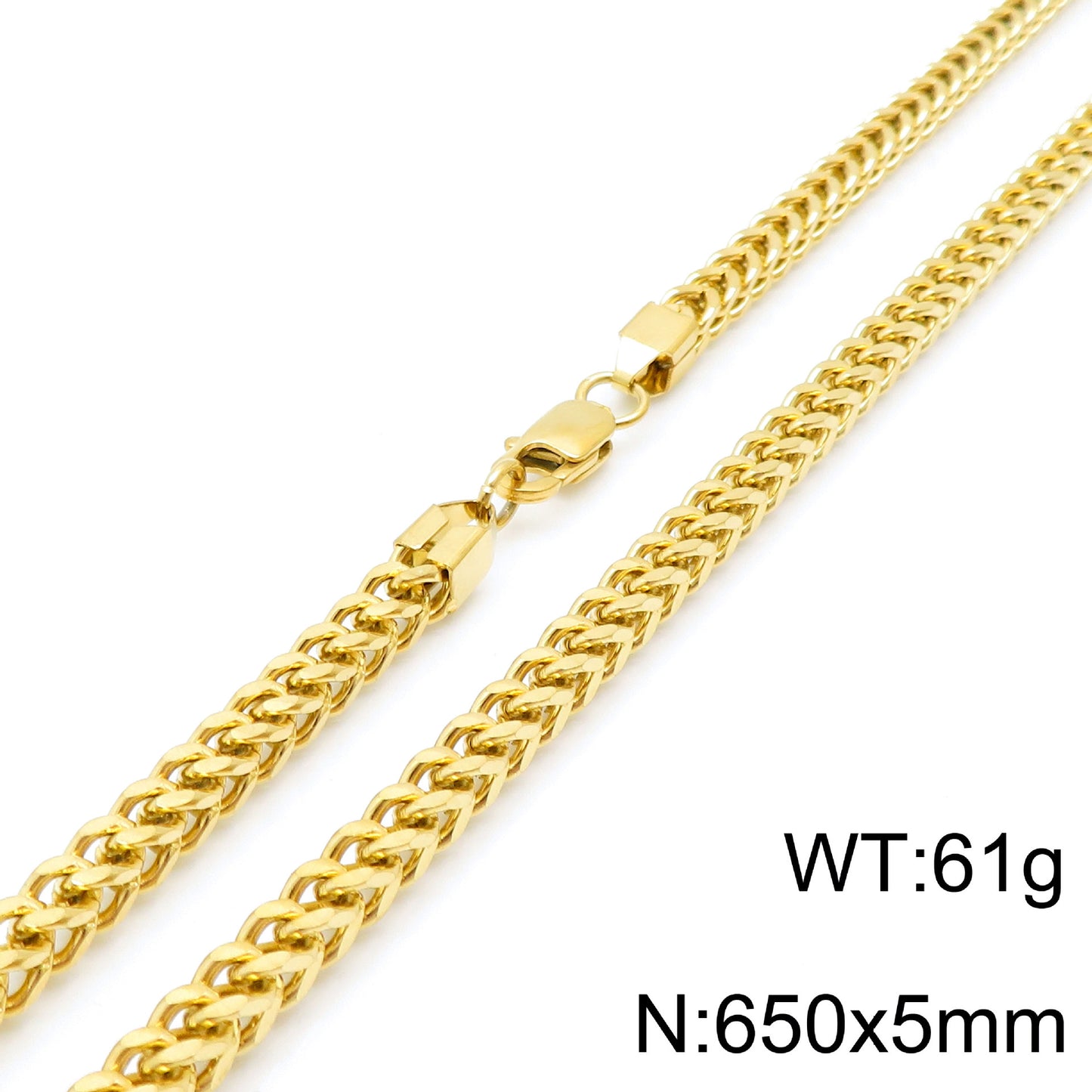 Planderful Keel Chain Necklace Unisex Gold Plated Bold