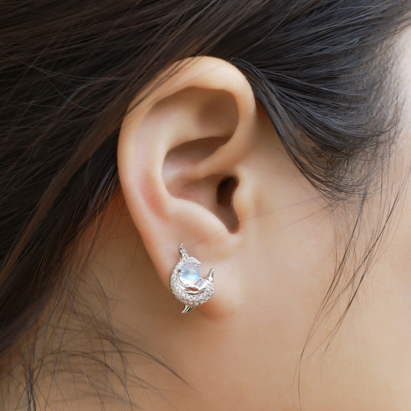 Planderful Everyday Genie Earring – Colorful Blue Moonlight S925 Silver Studs