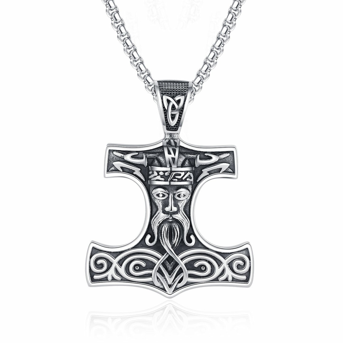 Stainless Steel Necklace - Vintage Viking Anchor Pendant