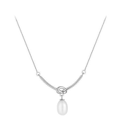 925 Sterling Silver Bead Necklace Female Fashion Pearl Chain