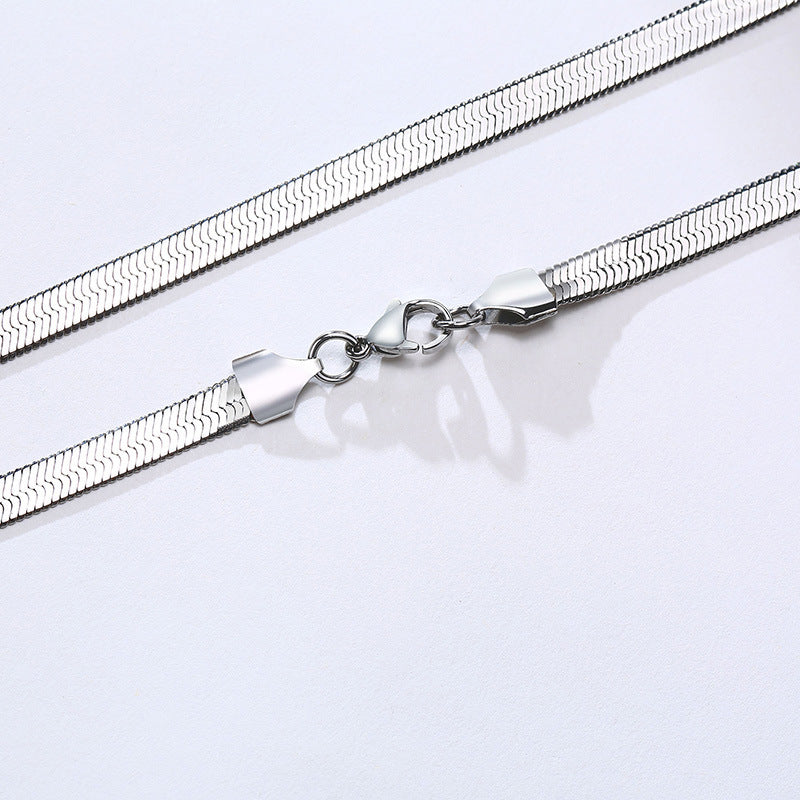 Necklace Stainless Steel Flat Snake Chain for Men and Women