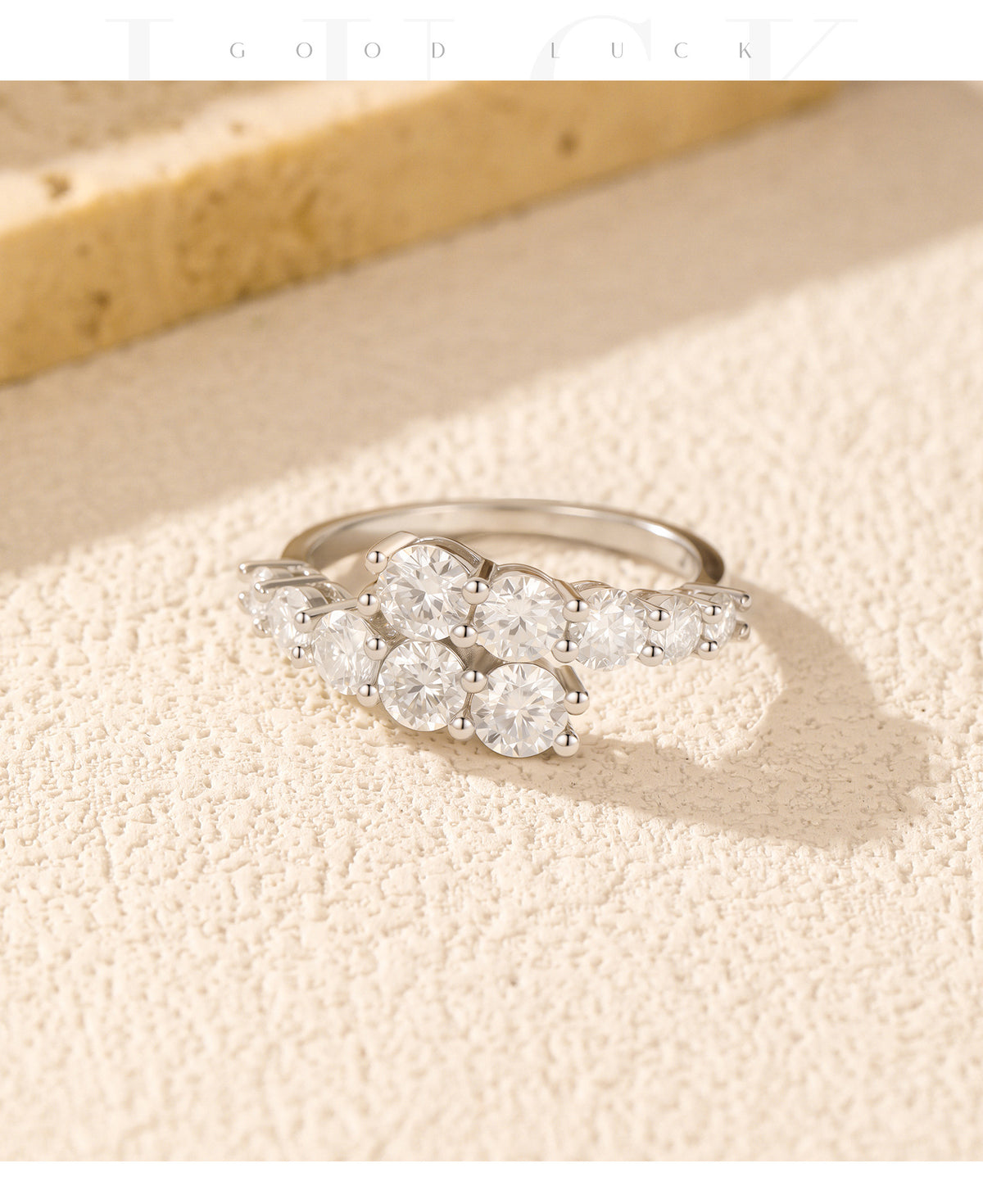 S925 Sterling Silver Moissanite Stacking Ring