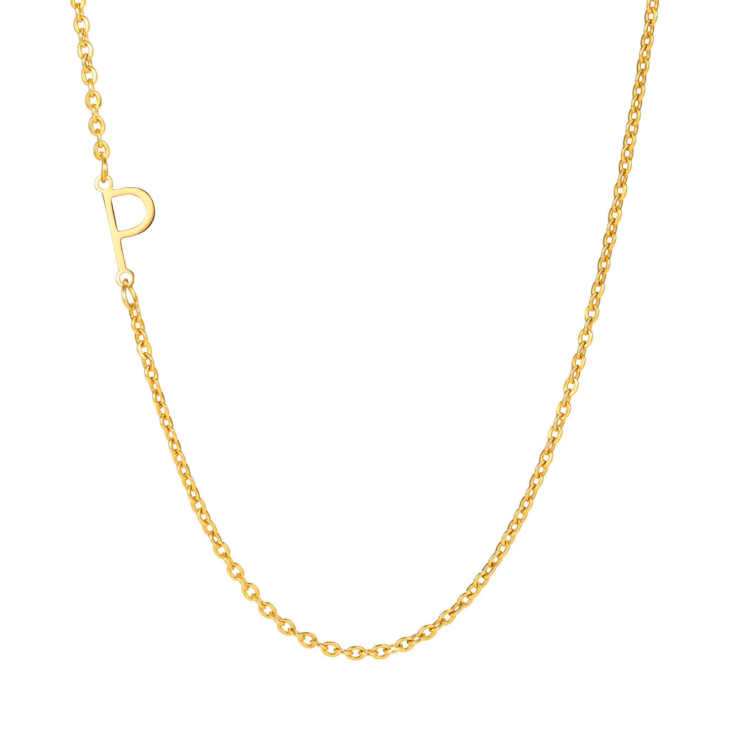 Stainless Steel Flat Cross Chain Letter Necklace Gold Collarbone Chain Letter