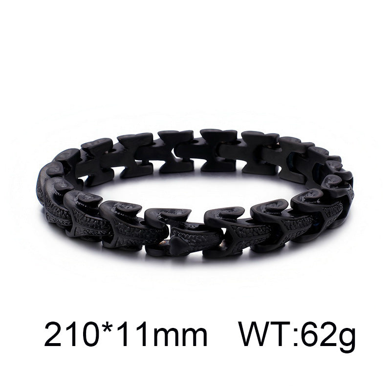 Keel Chain – Punk Style Vacuum Electroplated Keel Stainless Steel Men's Bracelet