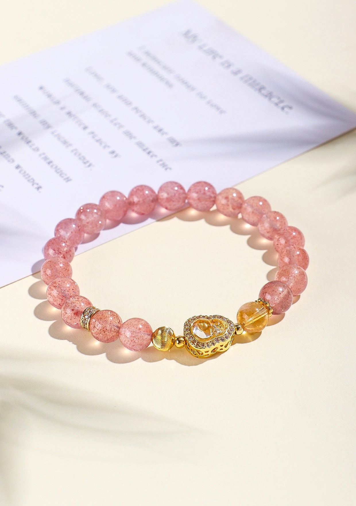 Planderful Fortune's Favor Bracelet – Elegant Natural Yellow Crystal Design