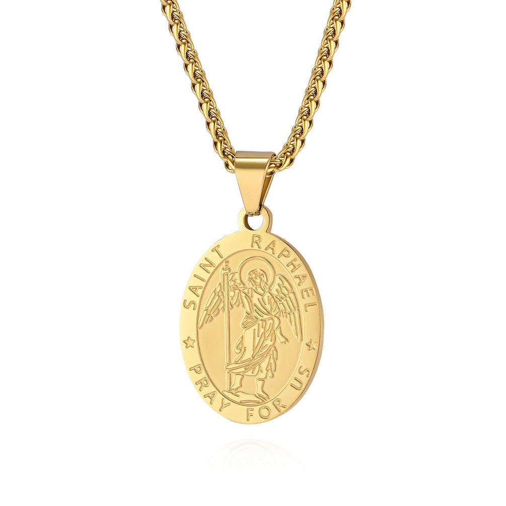 Planderful Patron Saint Seal Necklace For Men Timeless God Protection That Does Not Fade