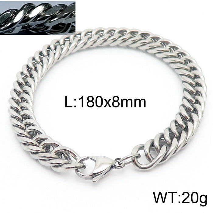 Cool Men's Titanium Steel Does Not Fade Lobster Buckle Bracelet Girls Niche Bracelet A