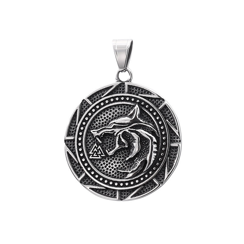 Planderful Double Sided Viking Wolf Pendant Men Personalize