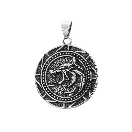 Planderful Double Sided Viking Wolf Pendant Men Personalize
