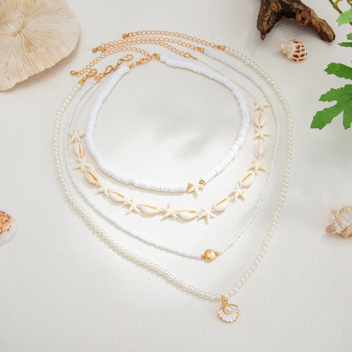 Bohemian Shell & Starfish Pearl Necklace