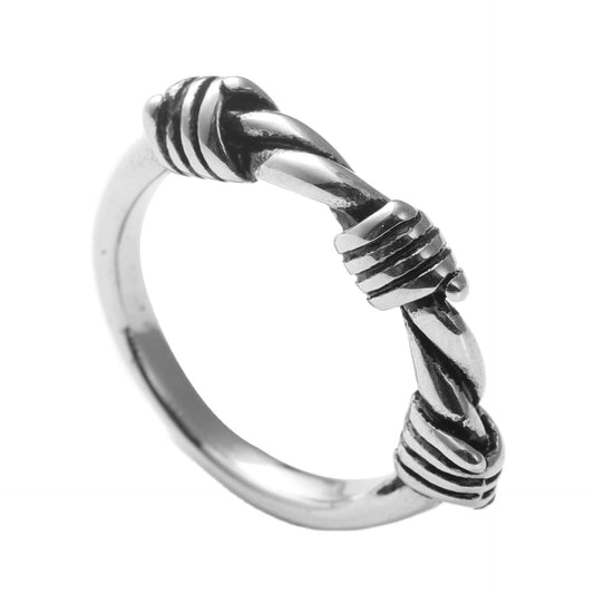Titanium Steel Braided Knot Ring for Men - Retro Trendy Personalized Jewelry