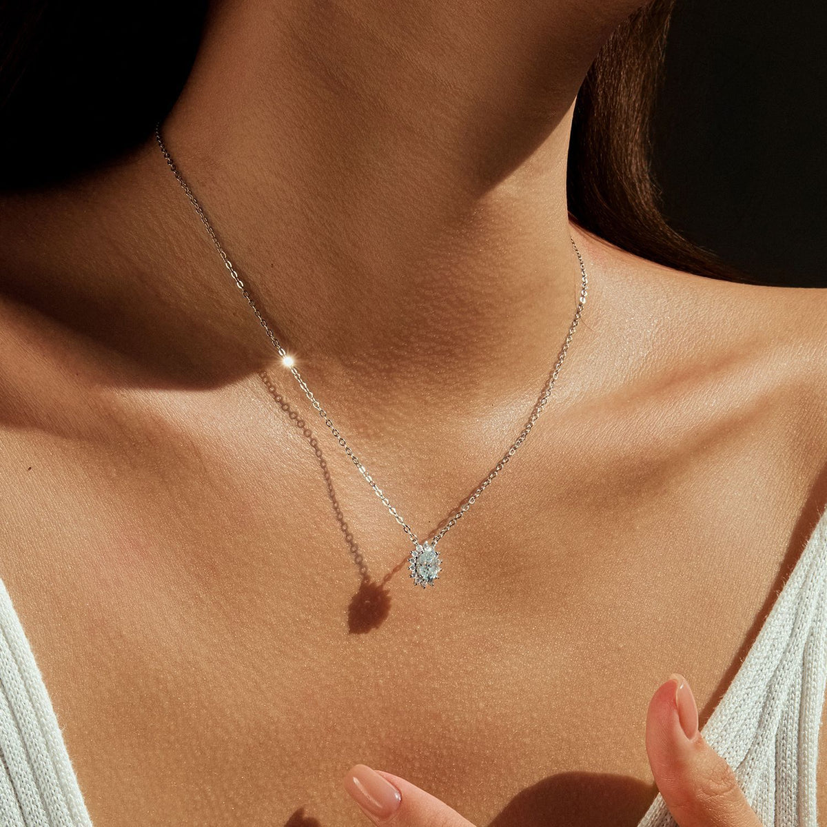 925 Sterling Silver 1 ct High-Clarity Moissanite Necklace
