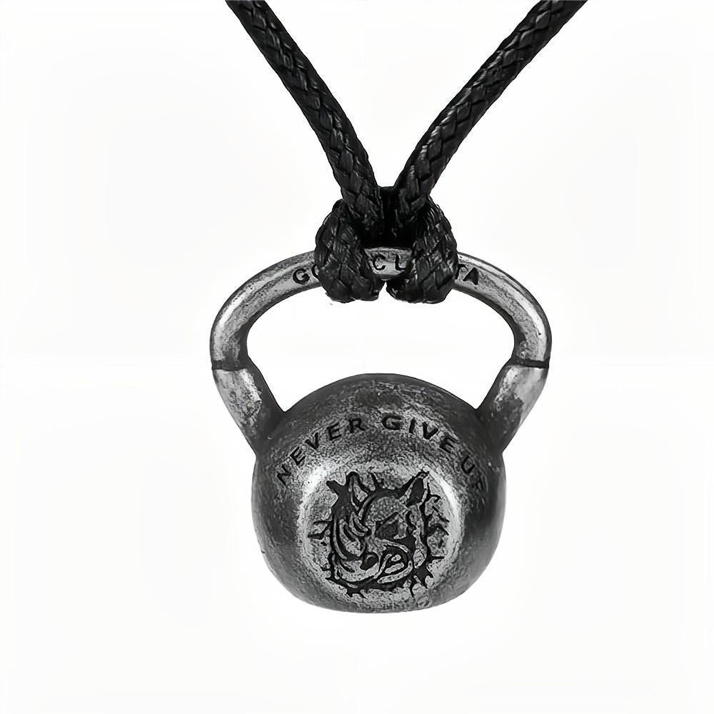 European and American Jewelry Wholesale Titanium Steel Men's Kettlebell Pendant Necklace