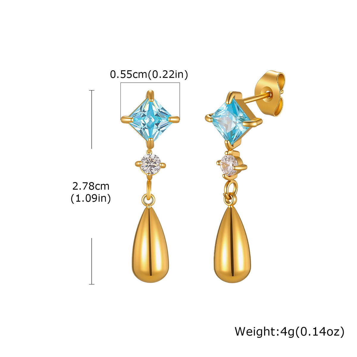 Stainless Steel Zircon Earrings