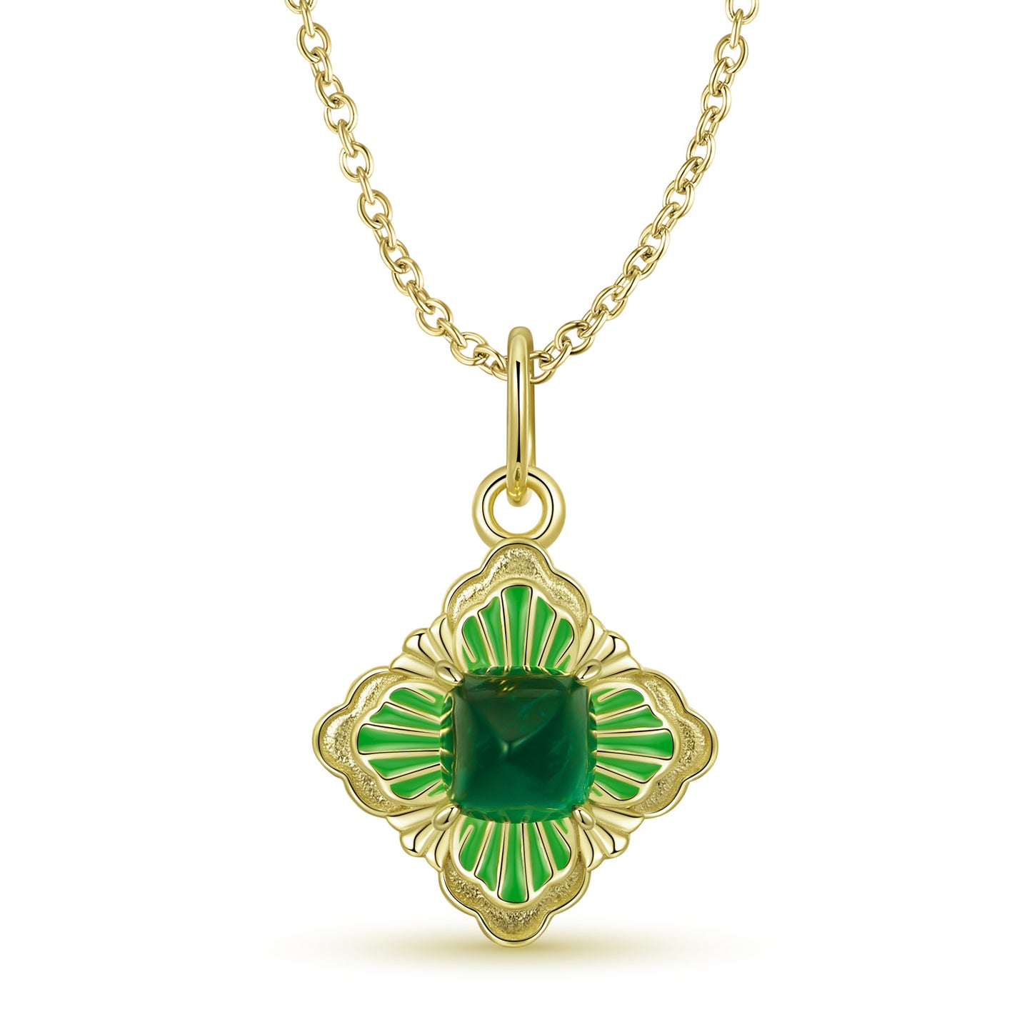 Planderful Original Double Clover Necklace S925 Sterling Silver Electroplating 14K Gold Fashion Elegance Lucky Necklace Sweater Chain