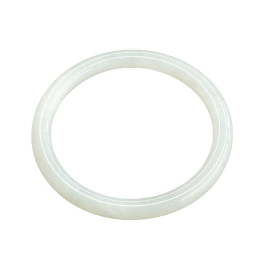 White Hetian Jade Slim Round Bangle