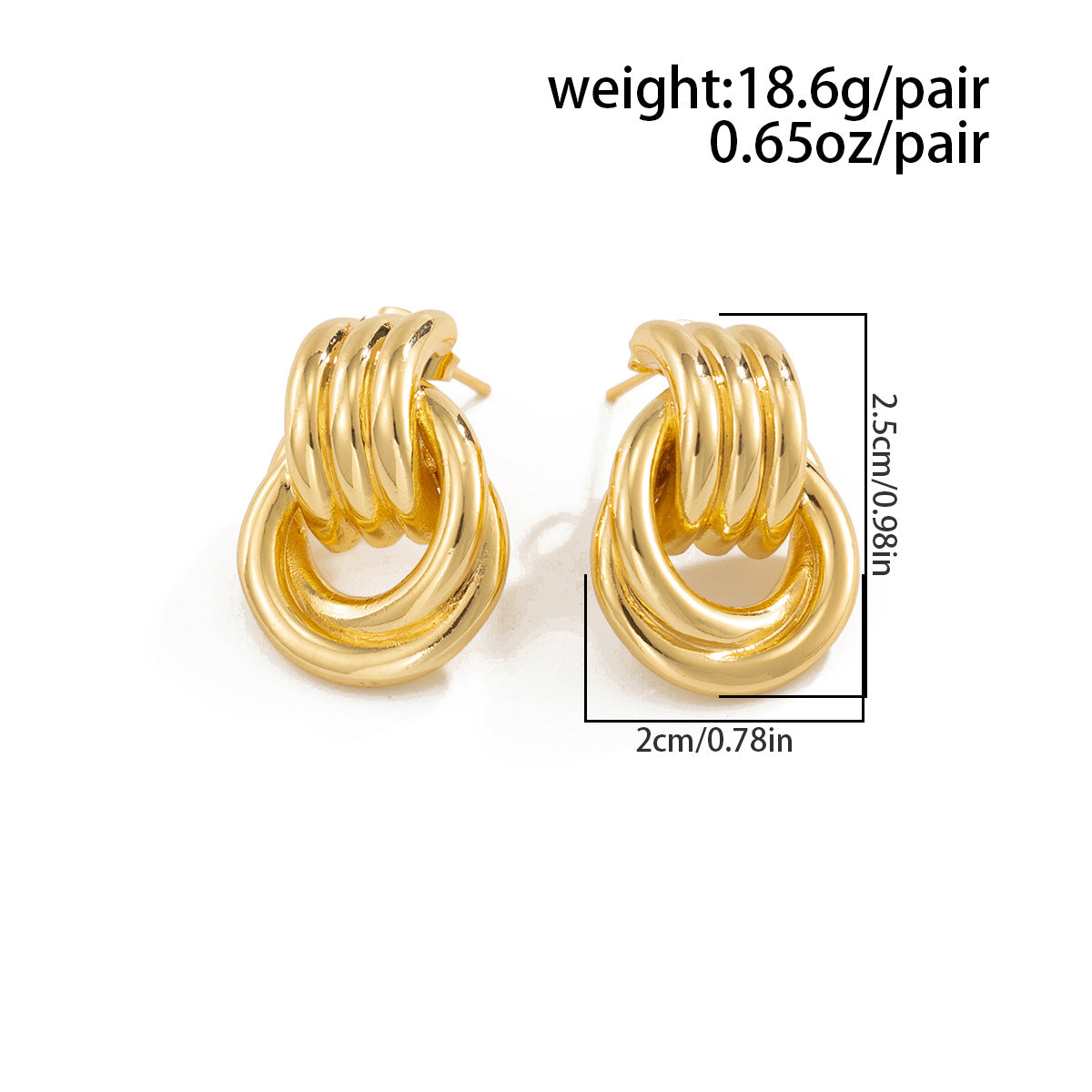 Planderful Vienna Verve Stainless Steel Ring Buckle Stud Earrings With Contrasting Color Lines For Modern Fashion Lovers