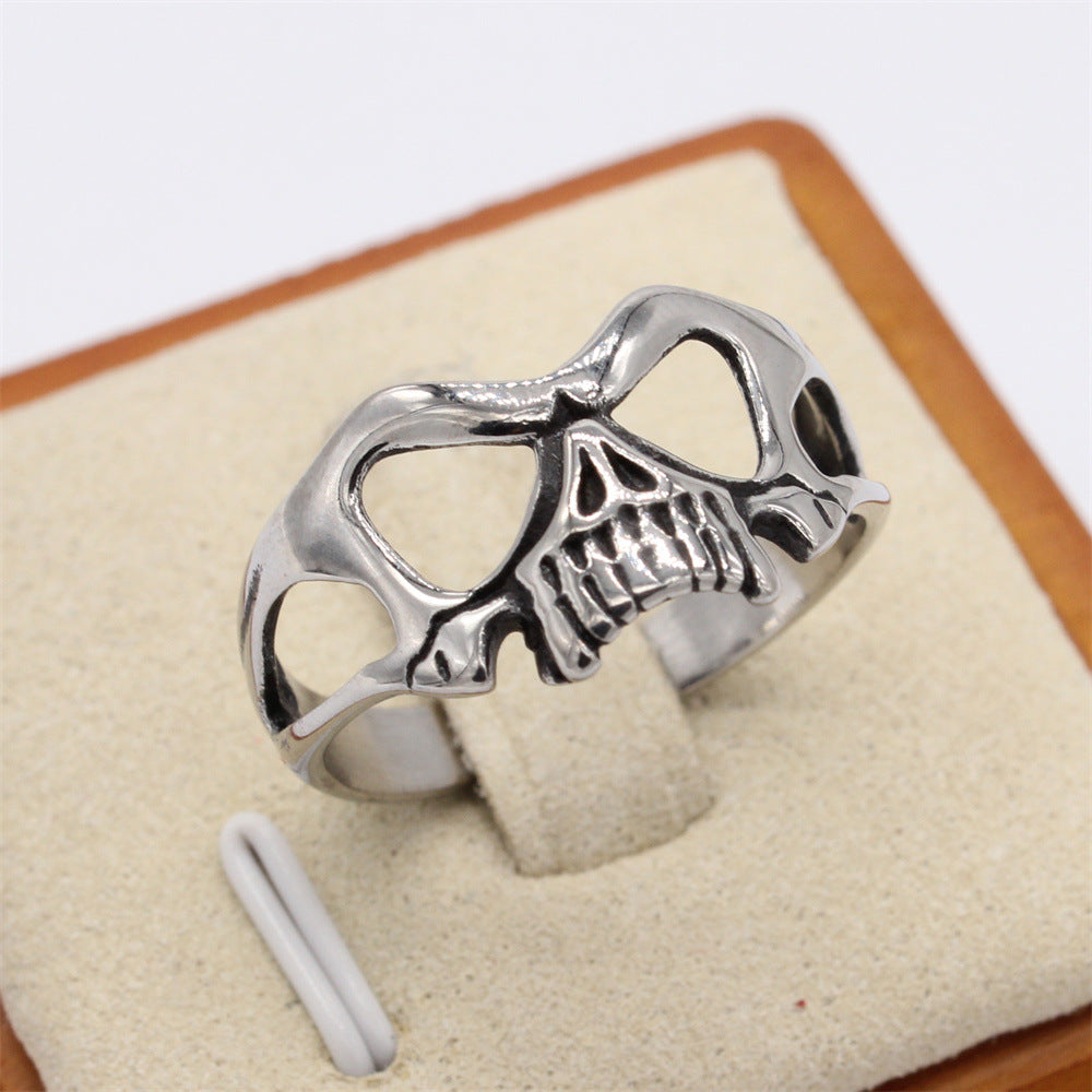 Skull Mask Titanium Steel Ring