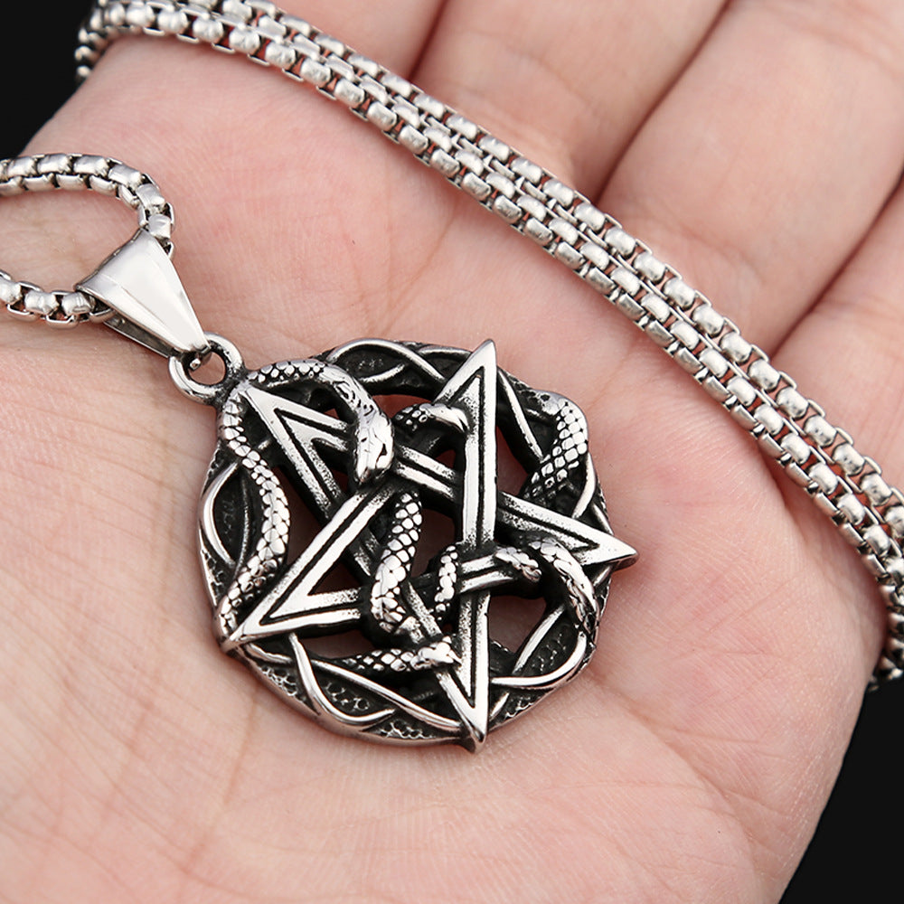 European And American Retro Five-Pointed Star Pendant Necklace