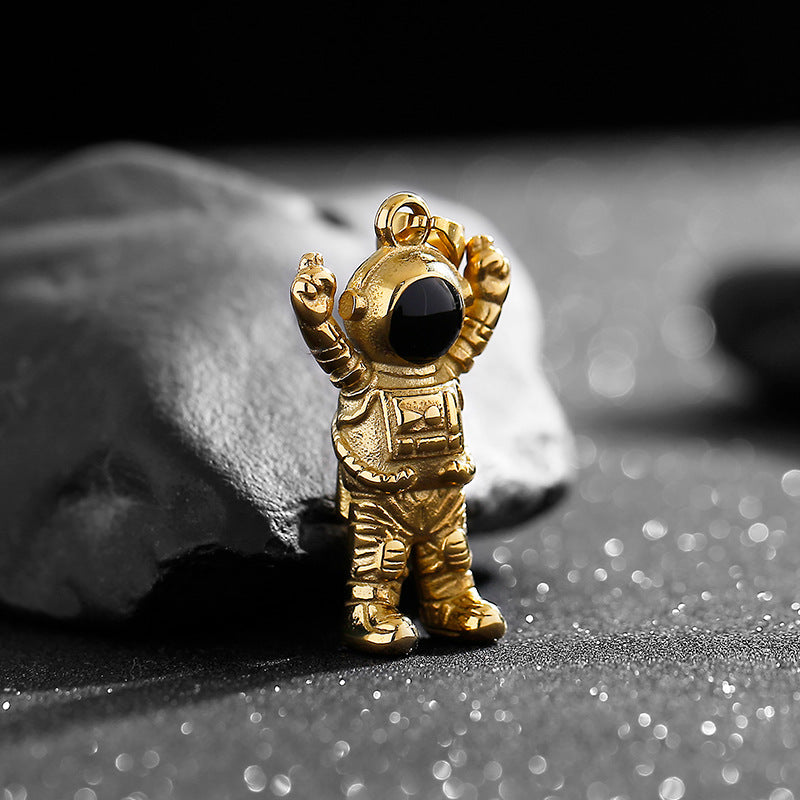 Galactic Style Stainless Steel Astronaut Pendant for Men