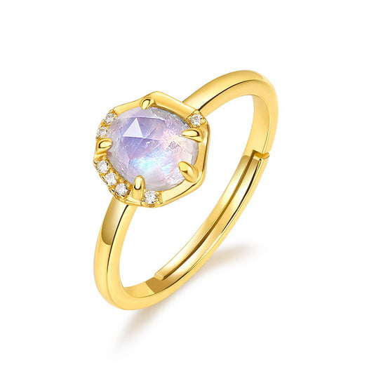 Planderful Jewelry Moonstone Ring Sterling Silver