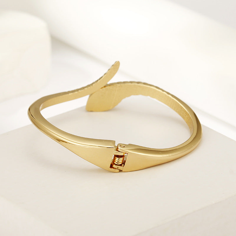 Gold-Plated Snake Bone Bracelet Accents for Korean Fashionista