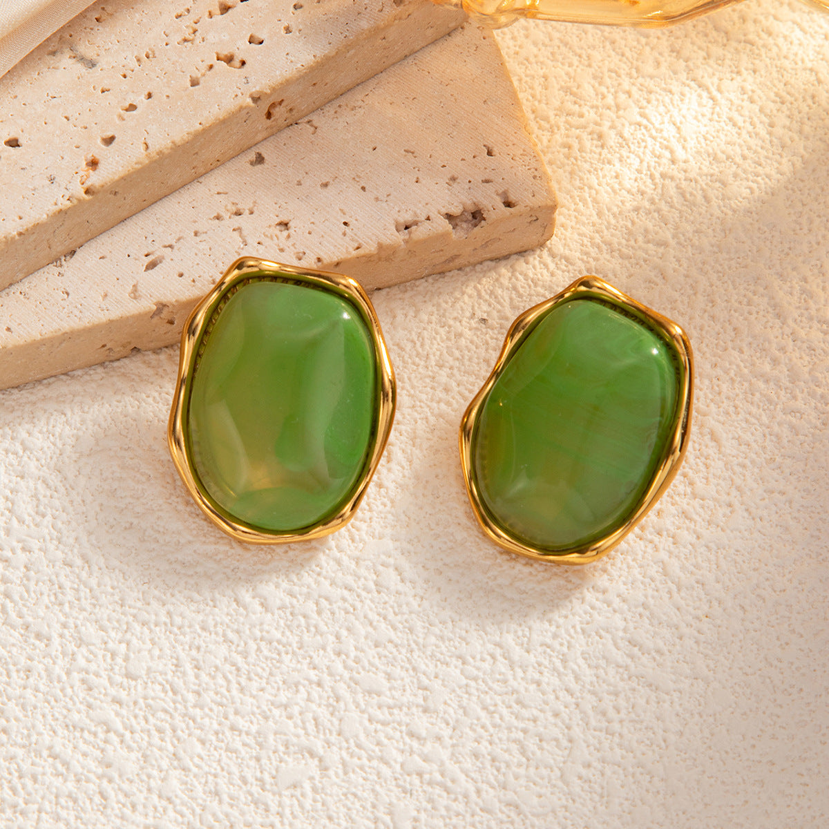 Planderful Vienna Verve Stainless Steel Irregular Concave Convex Stud Earrings For Women Geometric Statement Jewelry