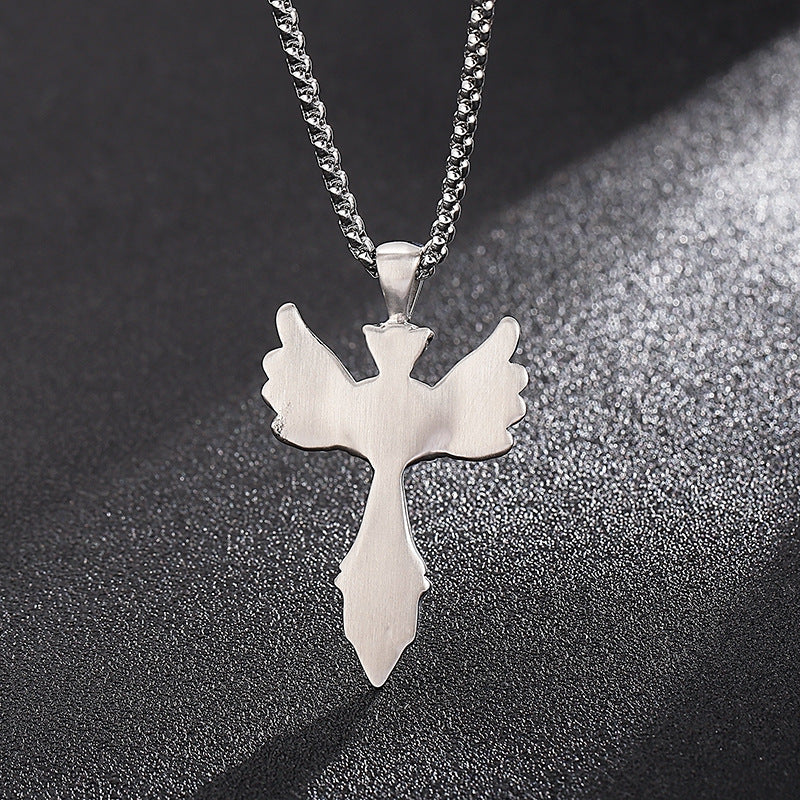 Angel Wings Stainless Steel Men's Pendant - Unique European and American Fashion Jewelry