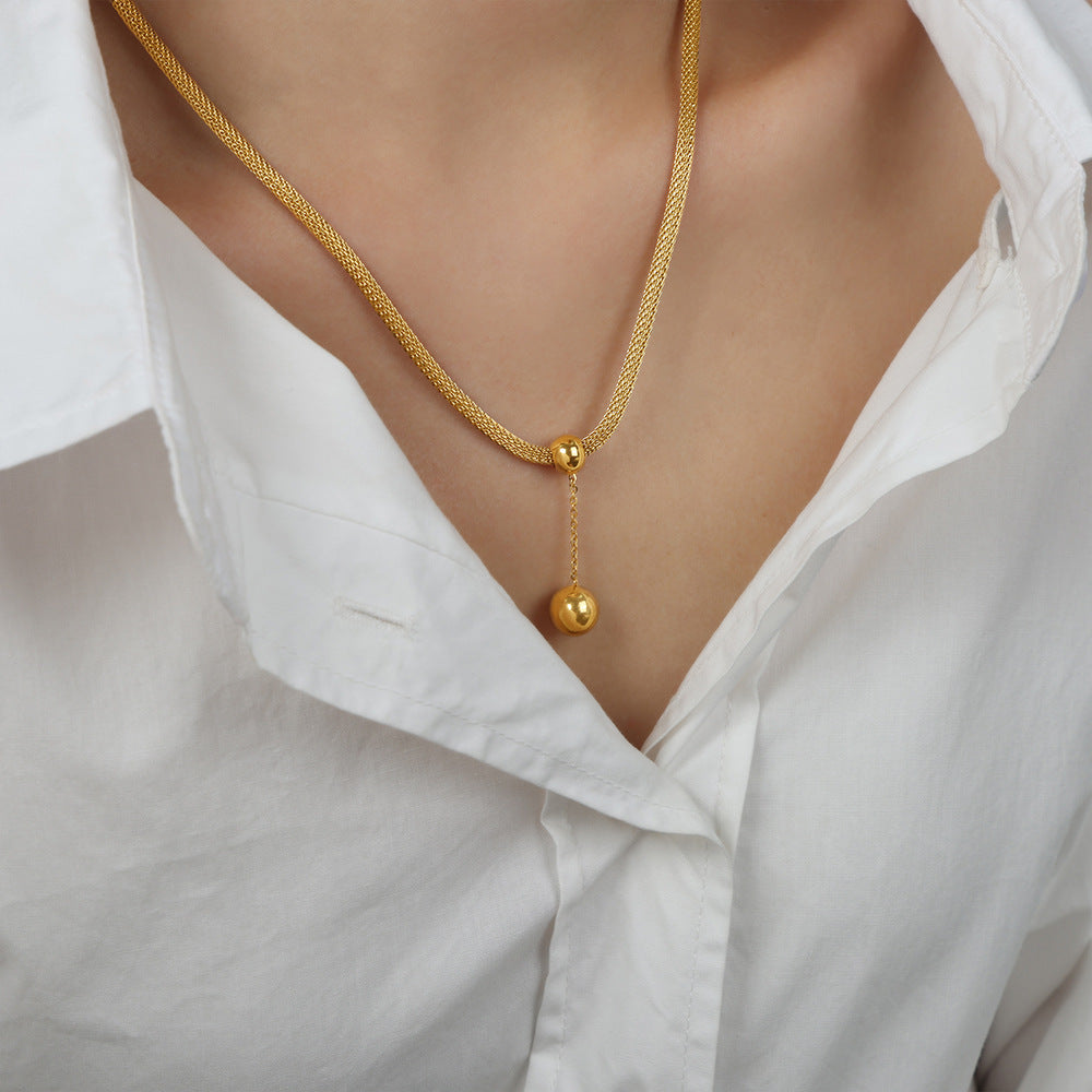 Regal Gold-Plated Bead Pendant Necklace - Luxe Spring Jewelry