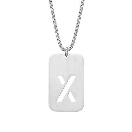 Simple Gender-Neutral Military Brand Necklace for Couples