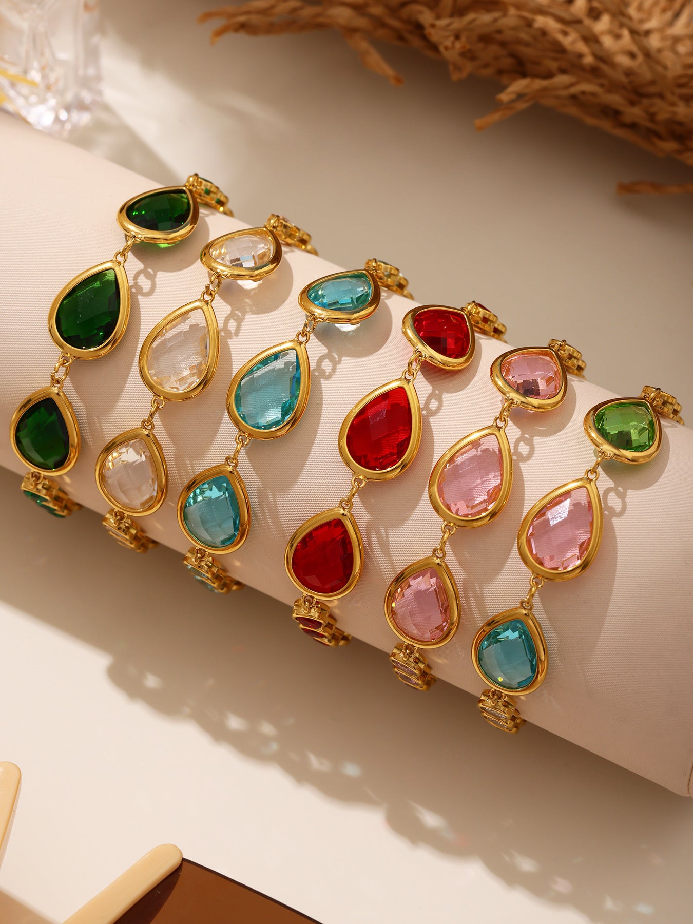 Planderful Czech Glass Drop Bracelet Women Light Luxury