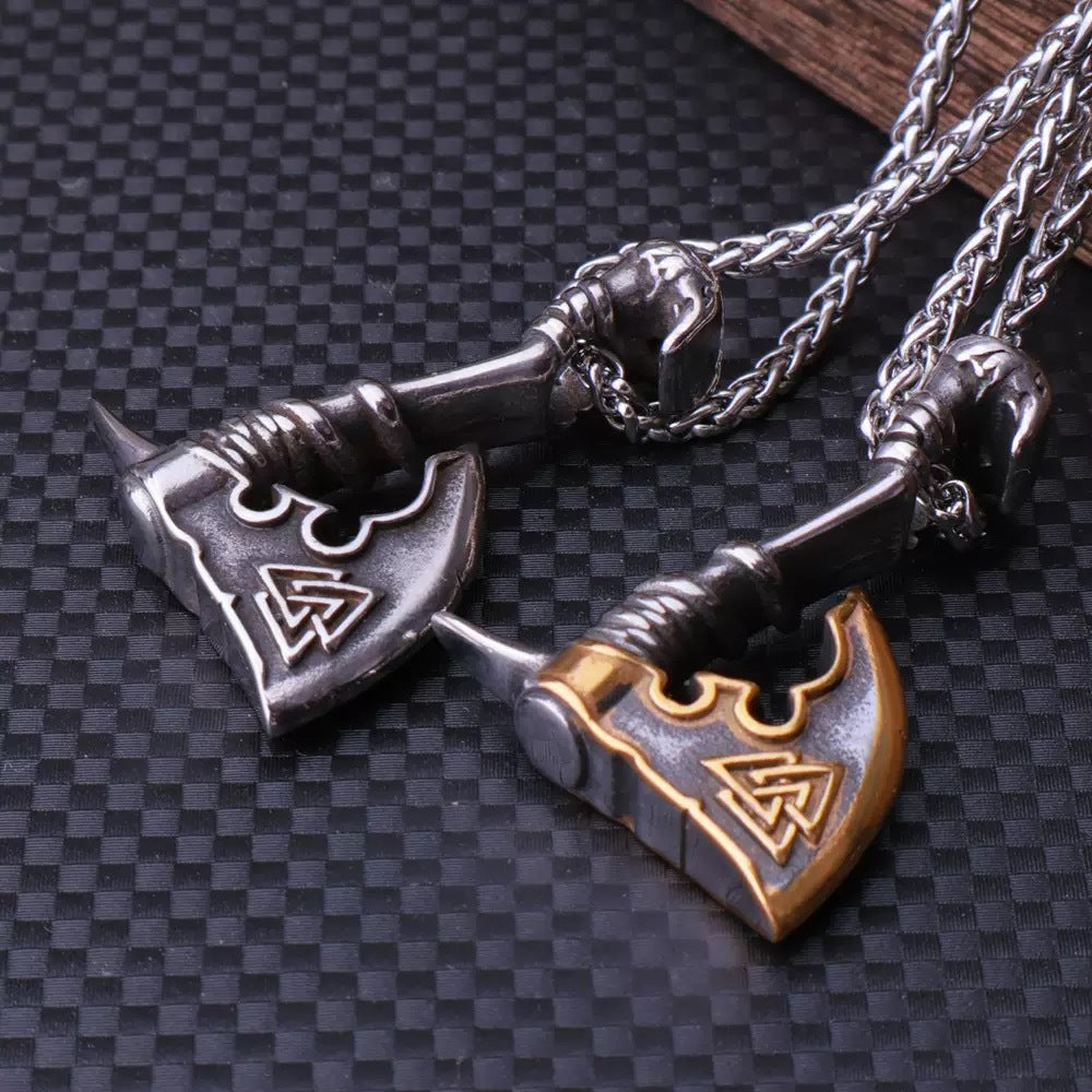 Viking Axe Necklace Stainless Steel By Planderful Collection For Men And Women Unisex Trendy Hip Hop Pendant