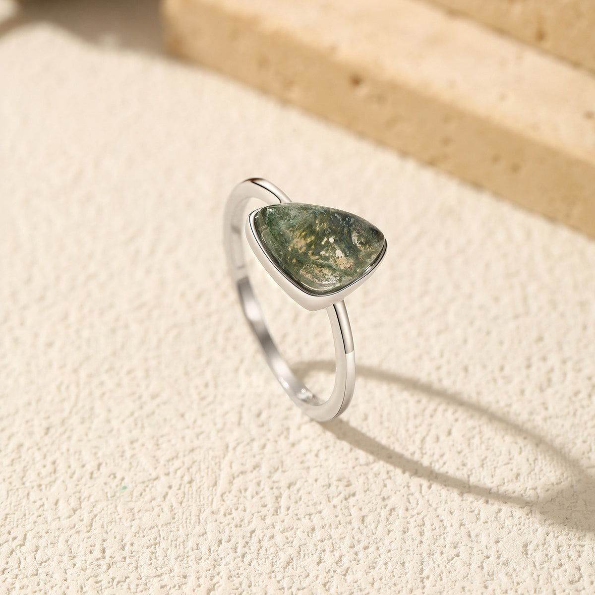 925 Sterling Silver Irregular Agate Ring