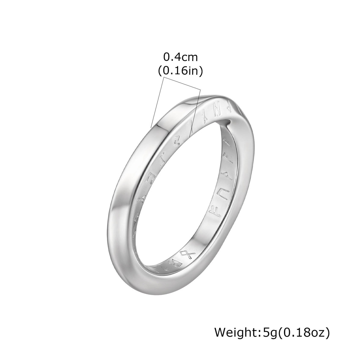Stainless Steel Daily Wear Viking Luhn Fu Mobius Ring Low-Key Restrained Ring